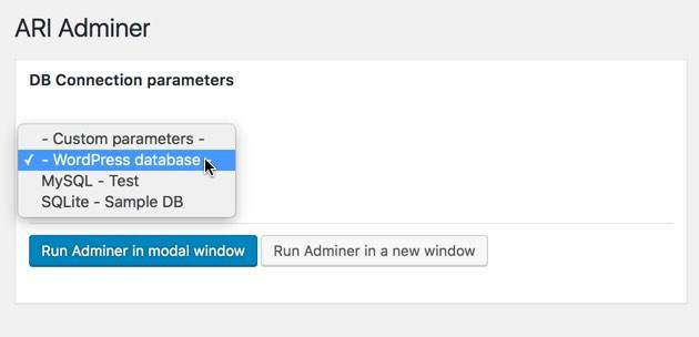 ARI Adminer – WordPress Database Manager 1.1.11 1