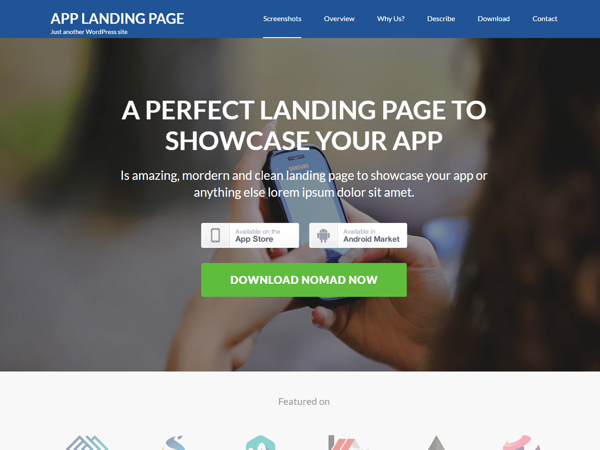 Download App Landing Page 1.0.8 – Free WordPress Theme