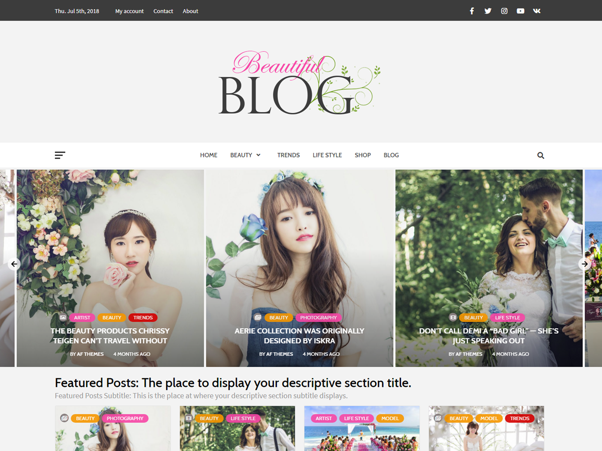 Download Beautiful Blog 1.0.2 – Free WordPress Theme