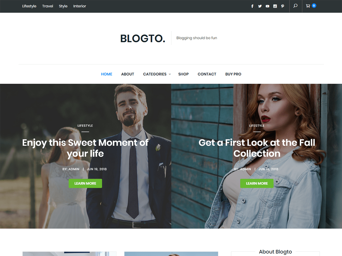 Download Blogto 1.0.2 – Free WordPress Theme