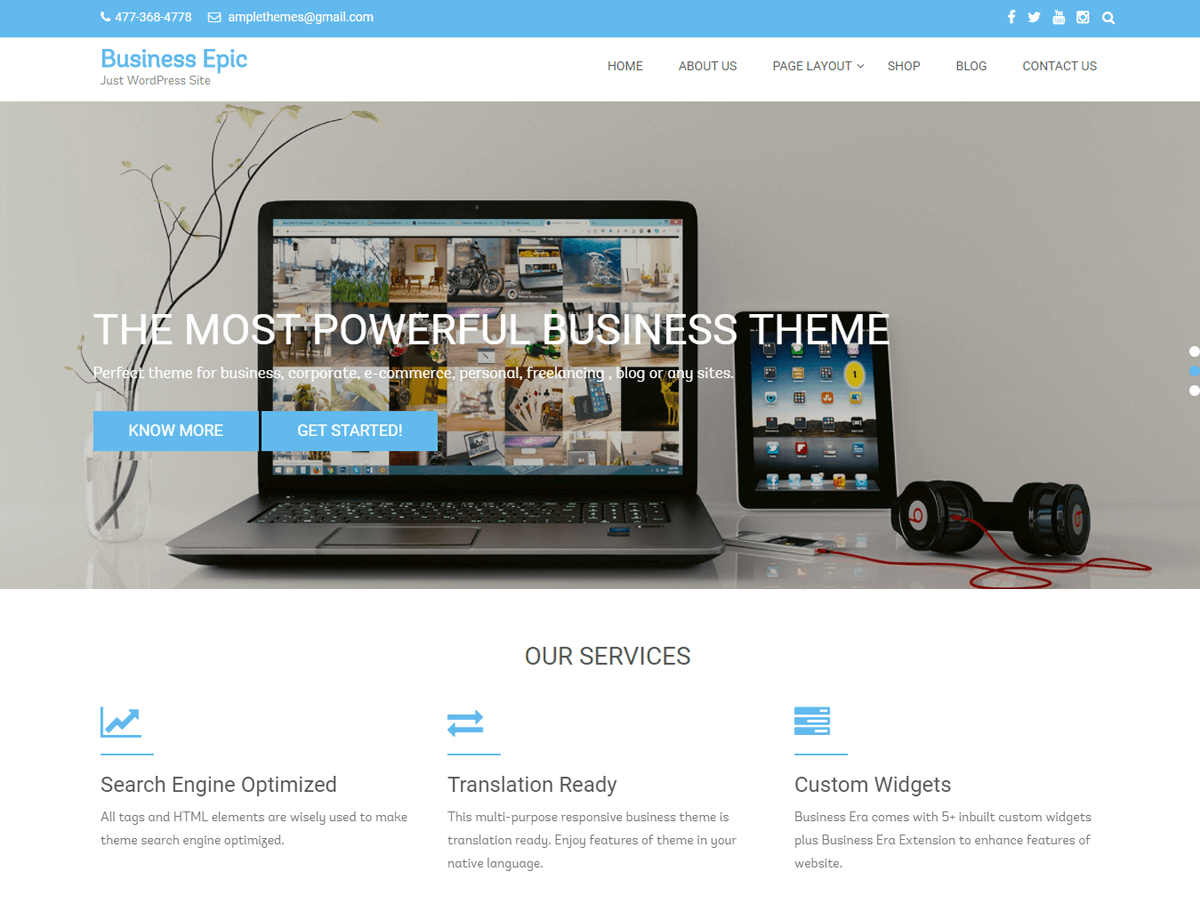 Download Business Epic 1.2.9 – Free WordPress Theme