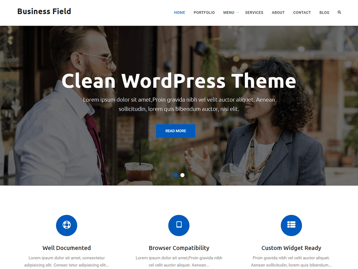 Download Business Field 1.0.3 – Free WordPress Theme