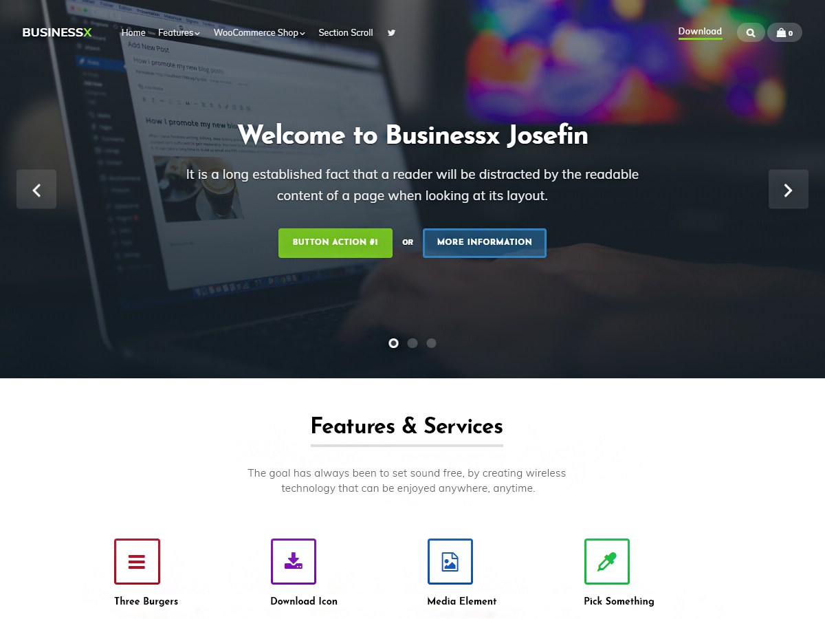 Download Businessx Josefin 1.0.0 – Free WordPress Theme