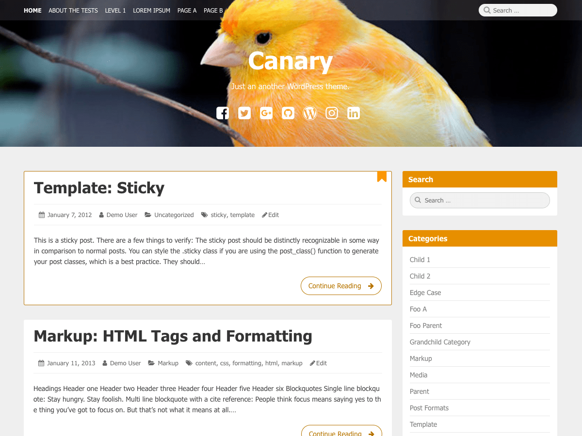 Download Canary 2.2 – Free WordPress Theme