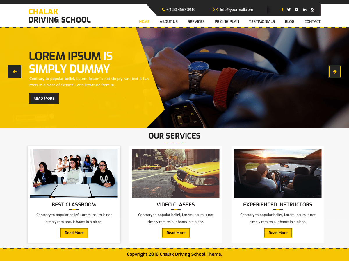 Download Chalak Driving School 0.1 – Free WordPress Theme