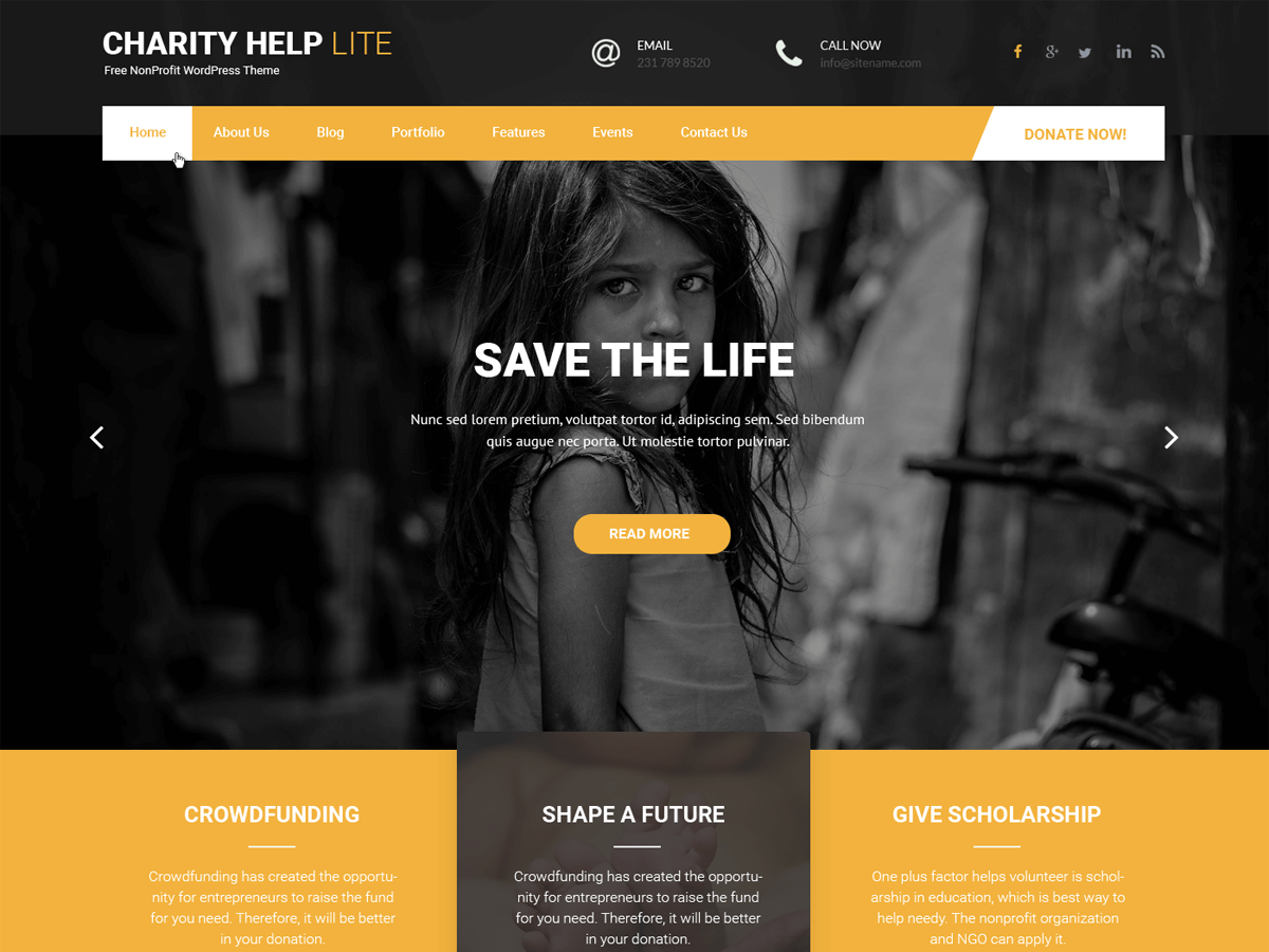 Download Charity Help Lite 1.2.3 – Free WordPress Theme
