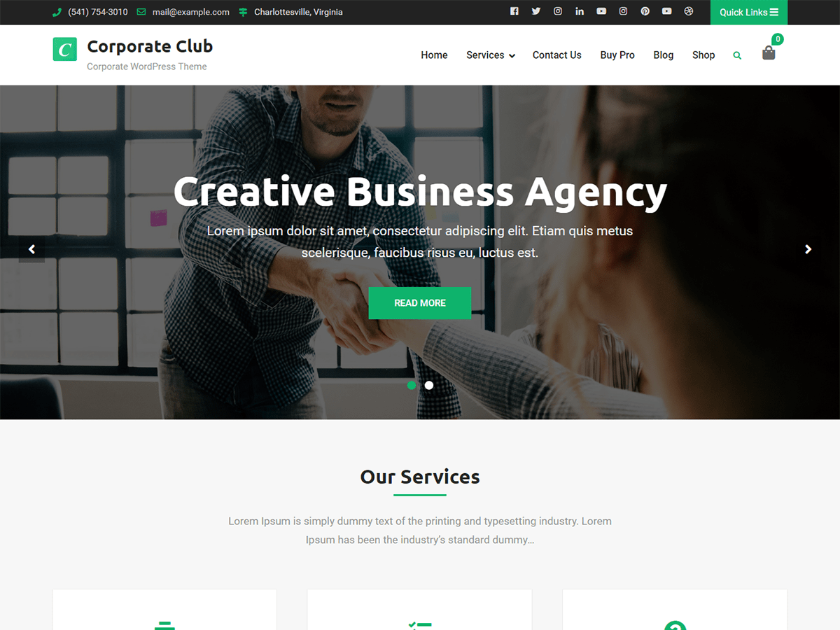 Download Corporate Club 1.0.1 – Free WordPress Theme