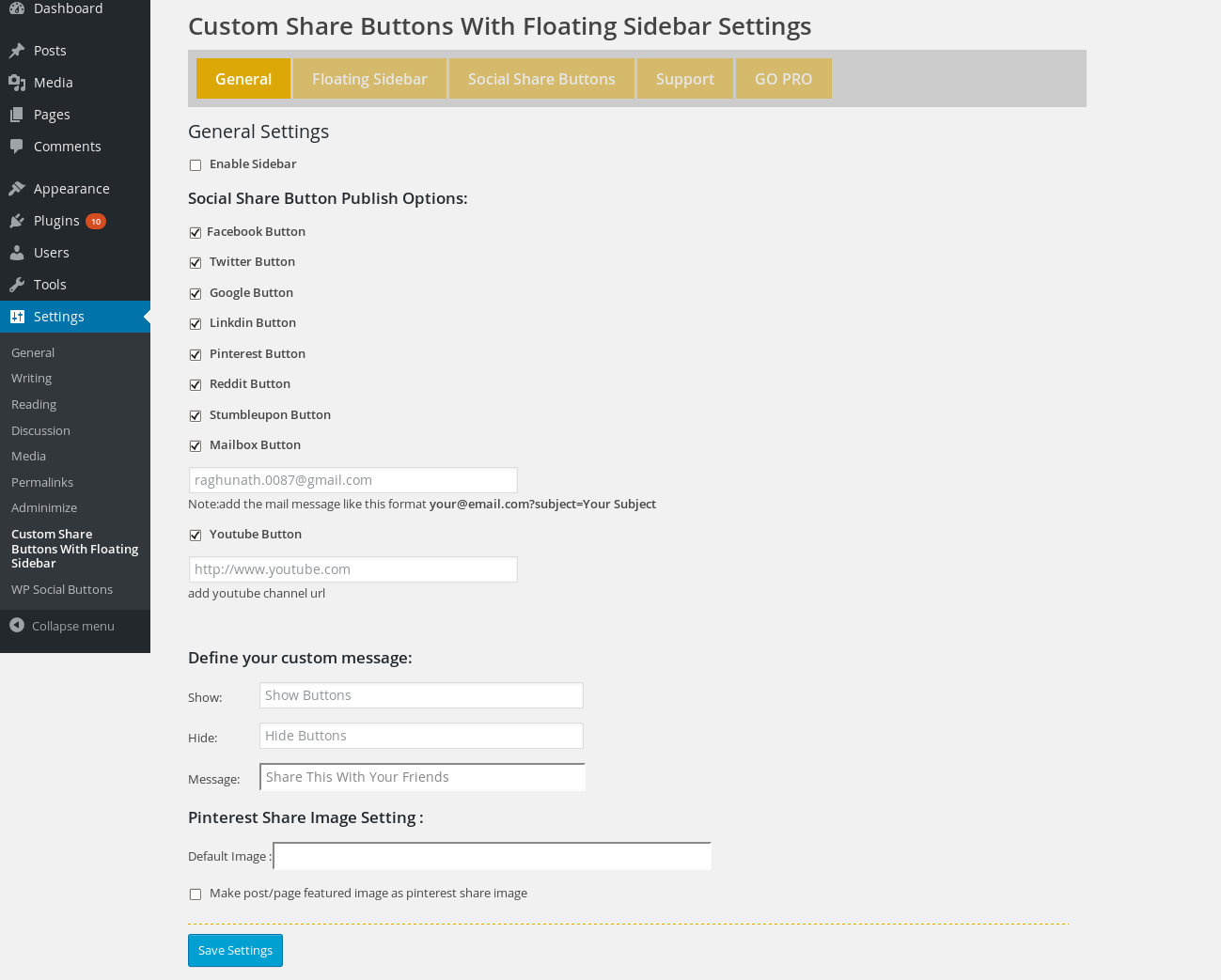 Download Custom Share Buttons with Floating Sidebar 3.5 – Free WordPress Plugin