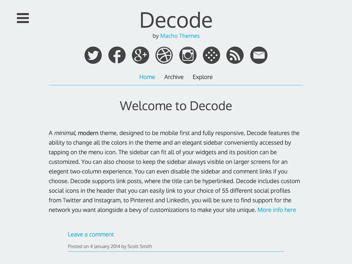 Download Decode 3.15.3 – Free WordPress Theme
