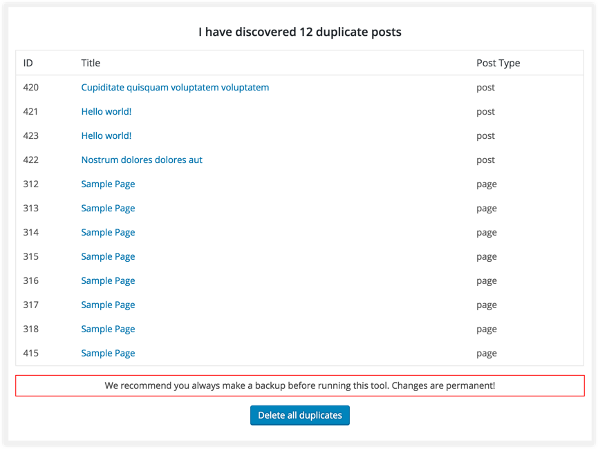 Download Delete Duplicate Posts 4.1.9.4 – Free WordPress Plugin