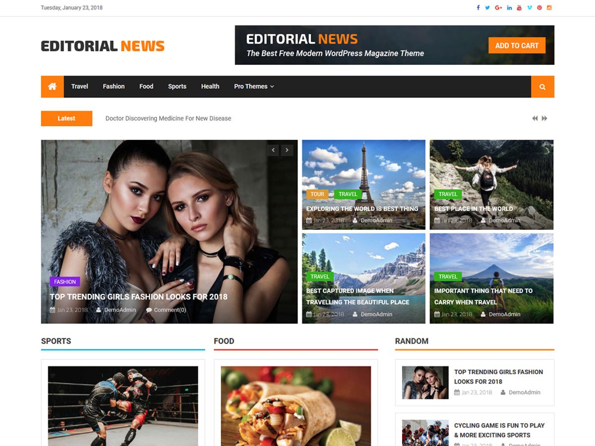 Download Editorial News 1.0.2 – Free WordPress Theme