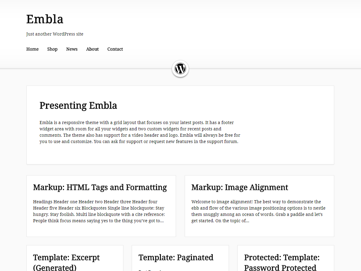 Download Embla 0.7 – Free WordPress Theme