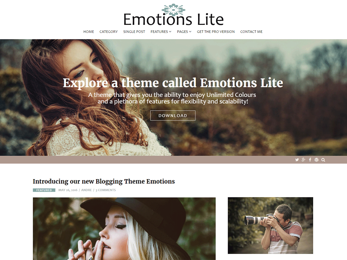 Download Emotions Lite 1.0.5 – Free WordPress Theme