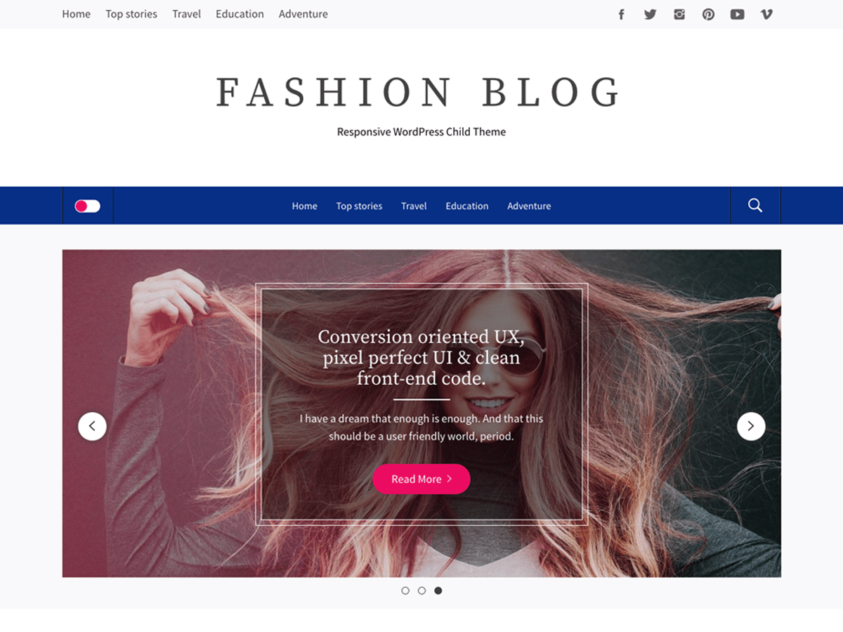 Download Fashion Blog 1.0.0 – Free WordPress Theme