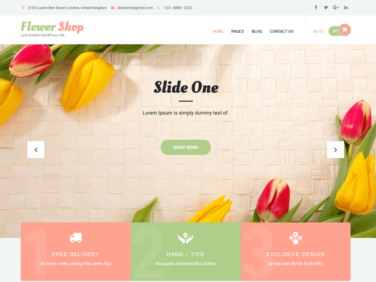 Download Flower Shop Lite 1.1 – Free WordPress Theme