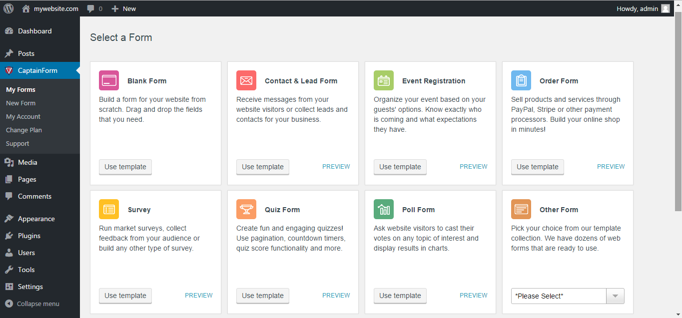 Download Forms by CaptainForm – Form Builder for WordPress 2.2.7 – Free WordPress Plugin