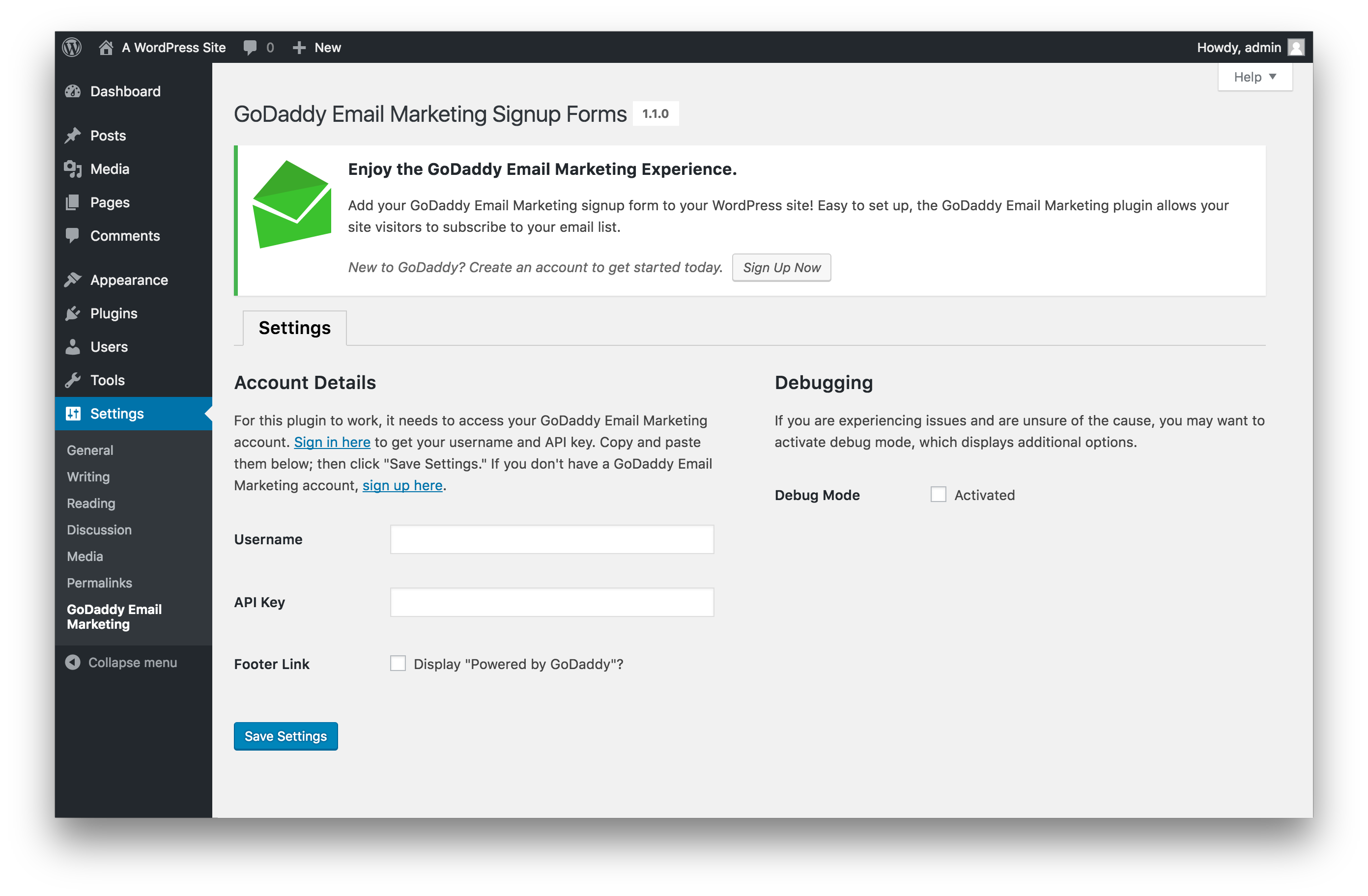 Download GoDaddy Email Marketing 1.3.0 – Free WordPress Plugin