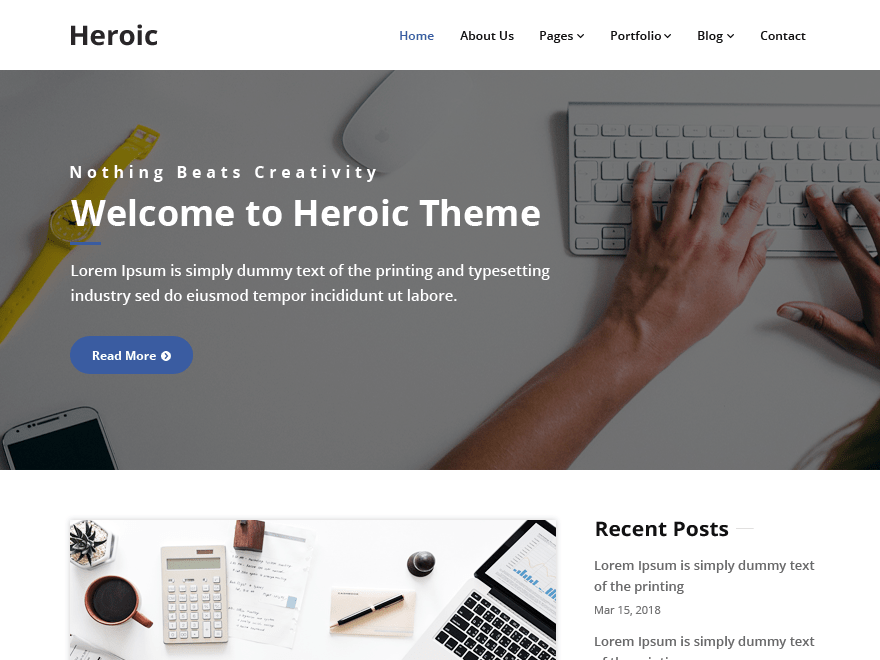 Download Heroic 1.1.4 – Free WordPress Theme