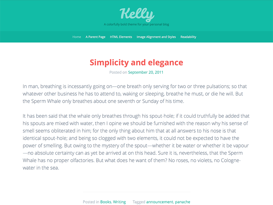 Download Kelly 1.0.6 – Free WordPress Theme