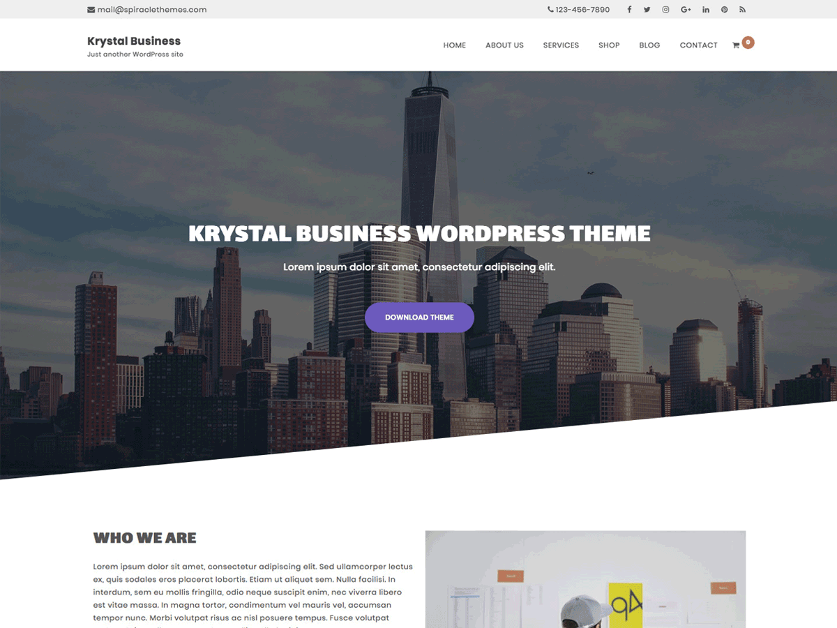 Download Krystal Business 1.0.5 – Free WordPress Theme