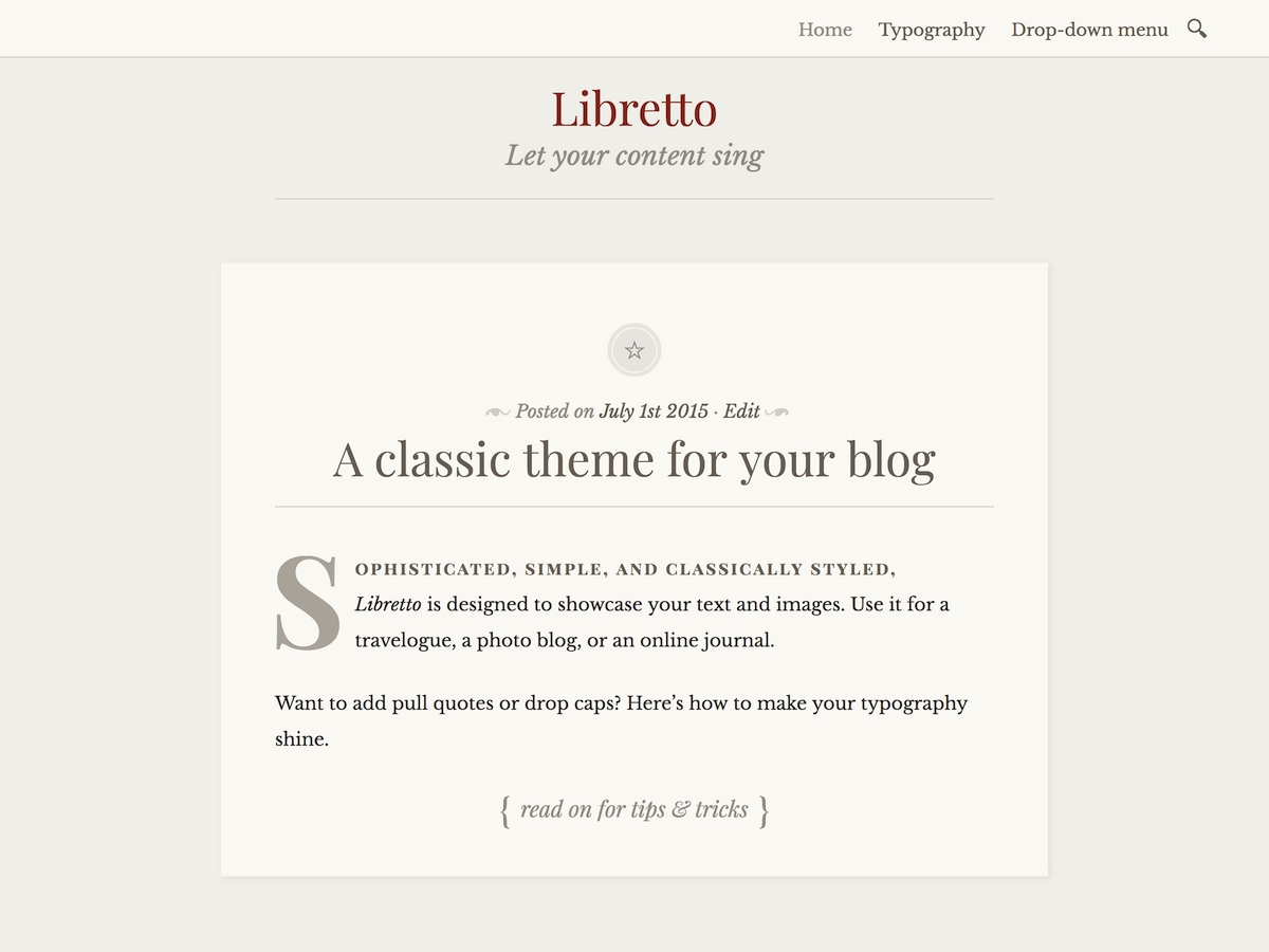 Download Libretto 1.0.9 – Free WordPress Theme