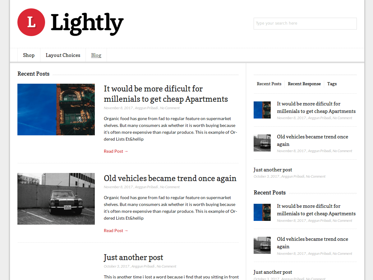 Download Lightly 1.27 – Free WordPress Theme
