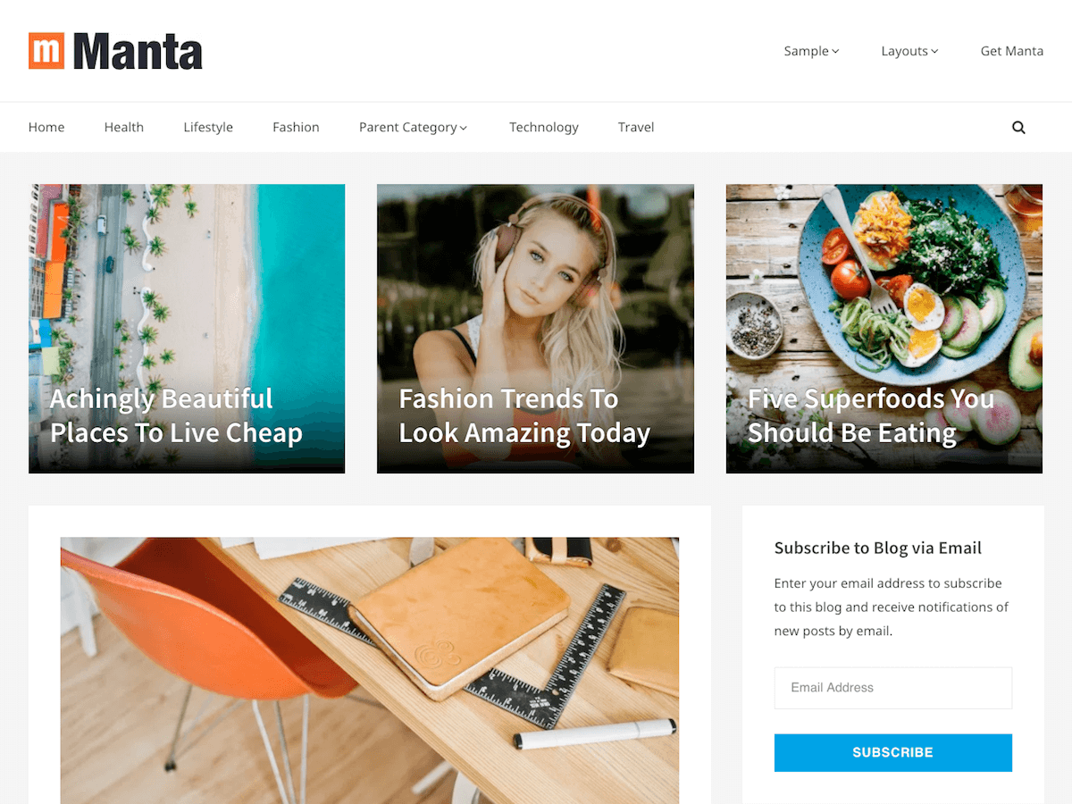 Download Manta 1.3.3 – Free WordPress Theme