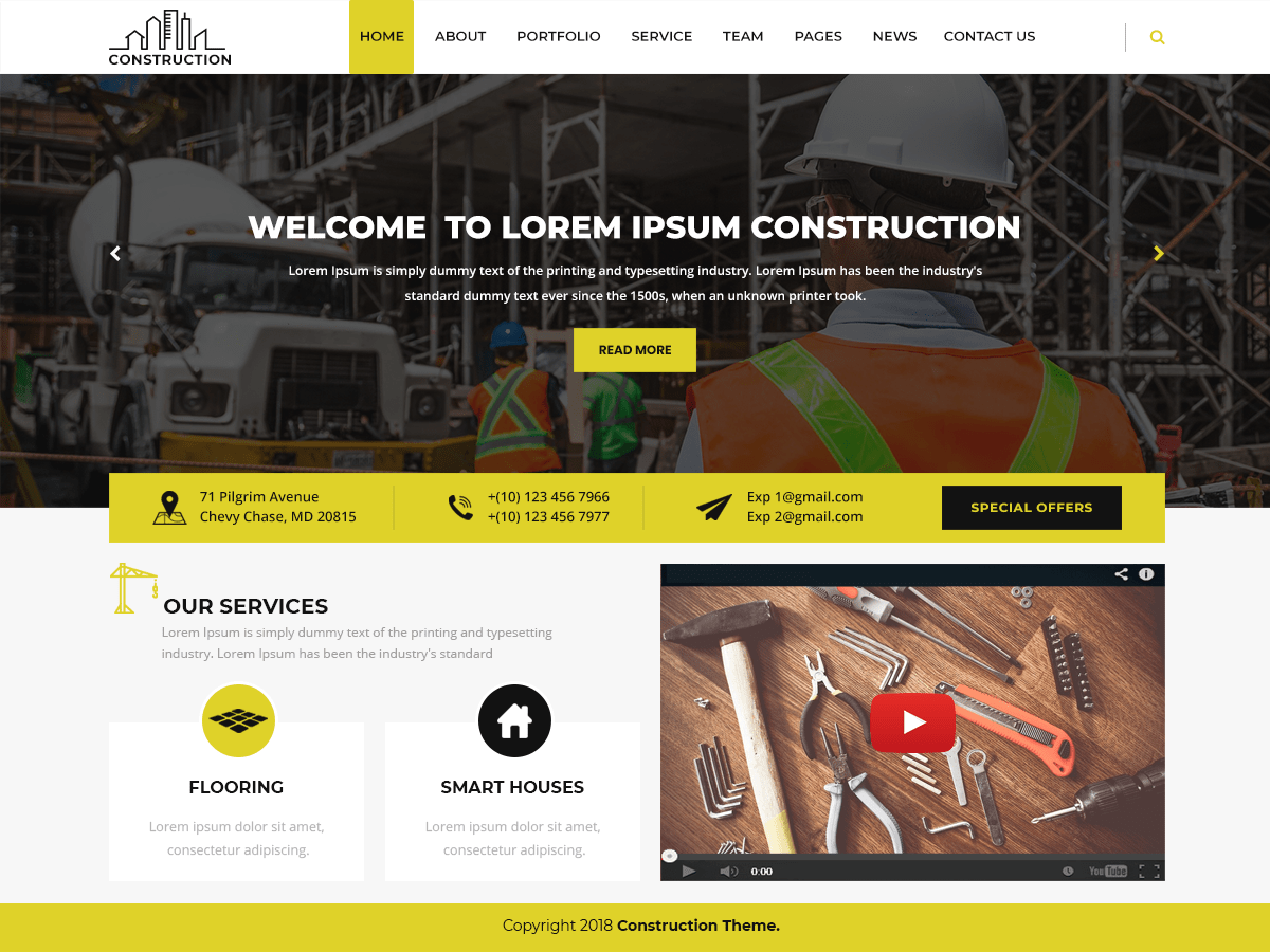 Download Modern Construction 0.1 – Free WordPress Theme