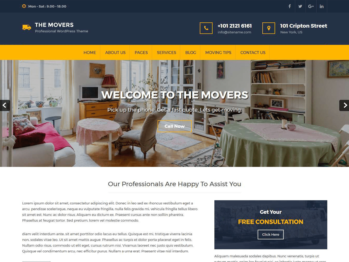 Download Movers Lite 1.1.3 – Free WordPress Theme