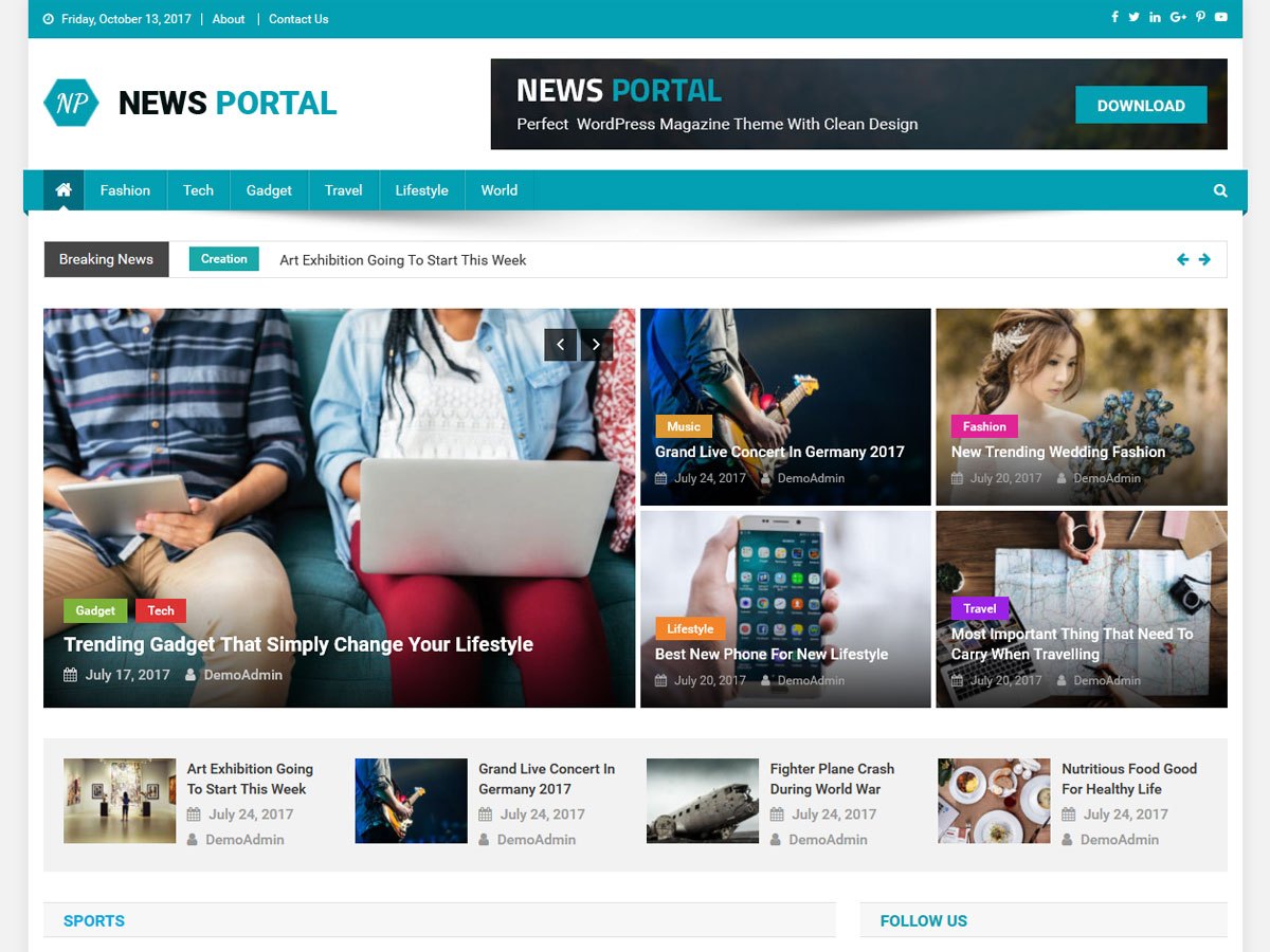 Download News Portal 1.1.9 – Free WordPress Theme