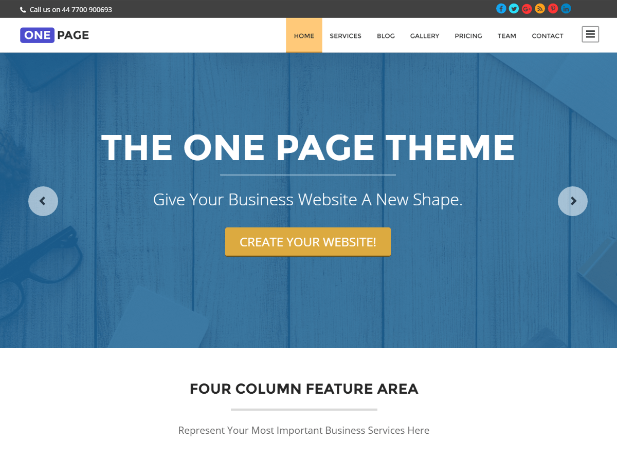 Download One Page 1.4.1 – Free WordPress Theme