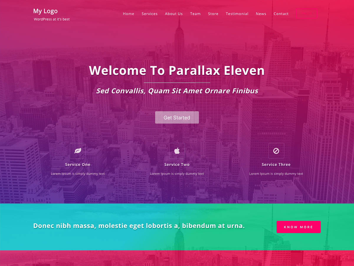 Download Parallax Eleven 1.0.0 – Free WordPress Theme