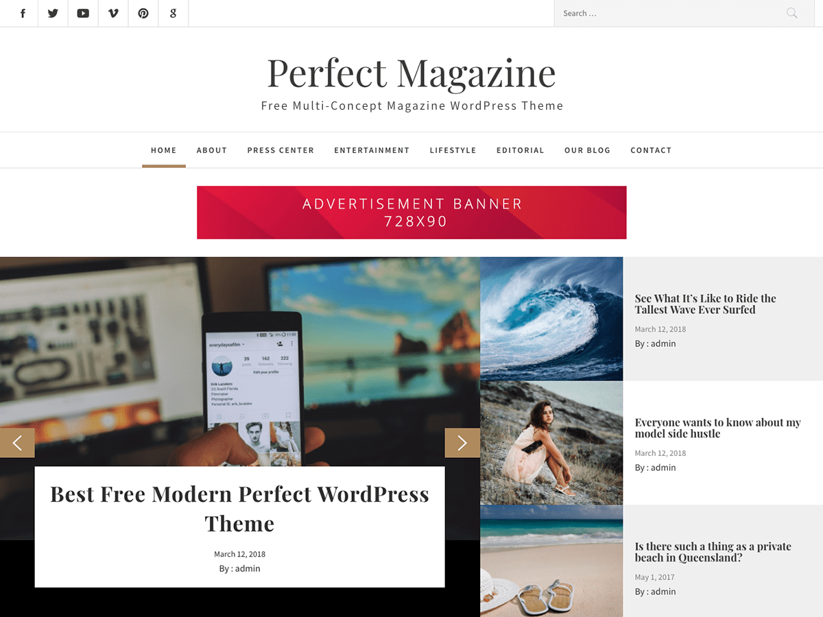 Download Perfect Magazine 1.0.4 – Free WordPress Theme