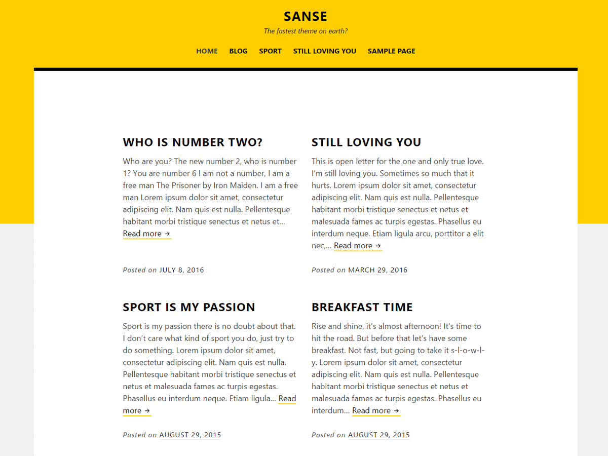 Download Sanse 1.2.3 – Free WordPress Theme