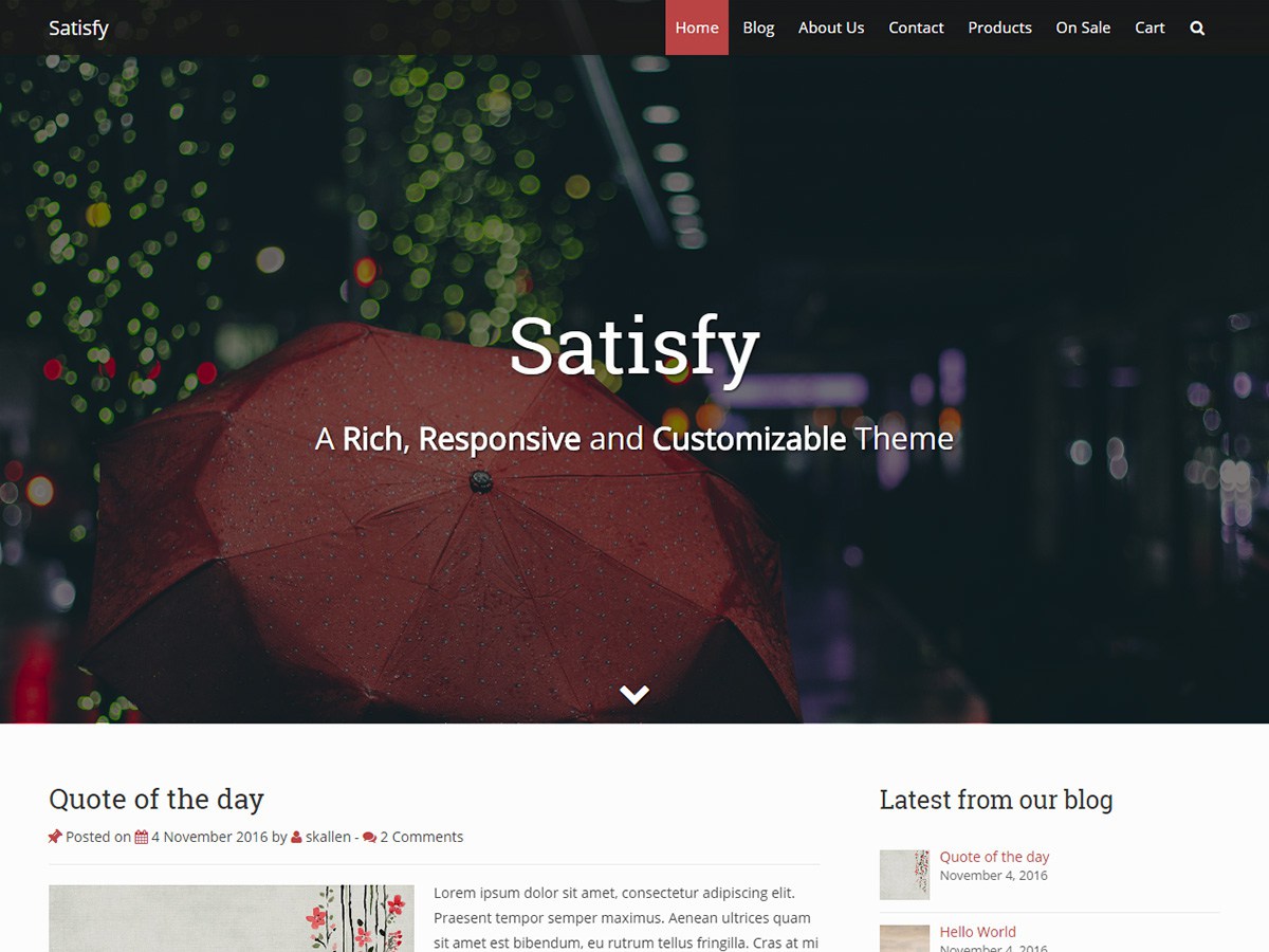 Download Satisfy 1.1.0 – Free WordPress Theme