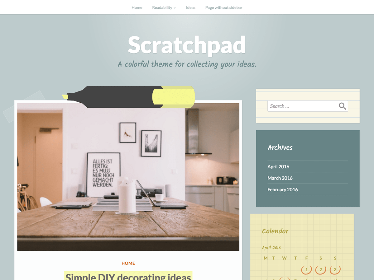 Download Scratchpad 1.0.6 – Free WordPress Theme