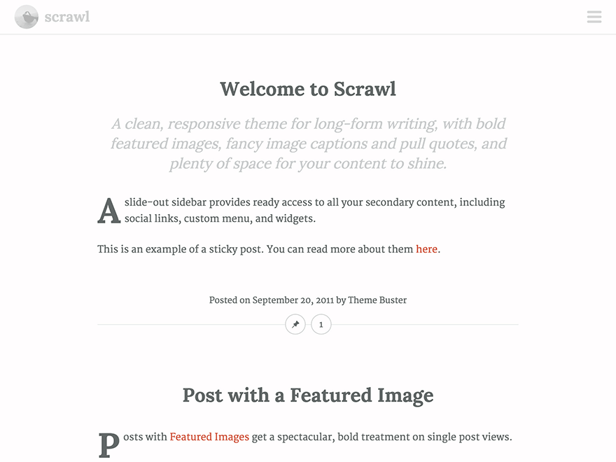 Download Scrawl 1.0.13 – Free WordPress Theme