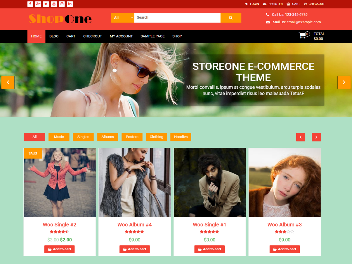 Download ShopOne 1.1 – Free WordPress Theme