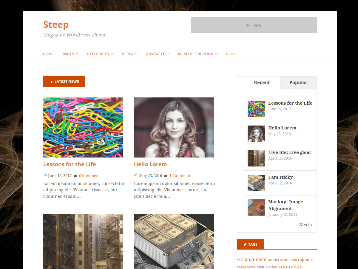 Download Steep 1.0.1 – Free WordPress Theme