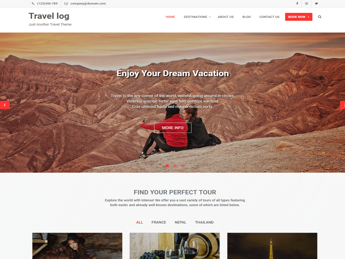 Download Travel Log 1.2.2 – Free WordPress Theme
