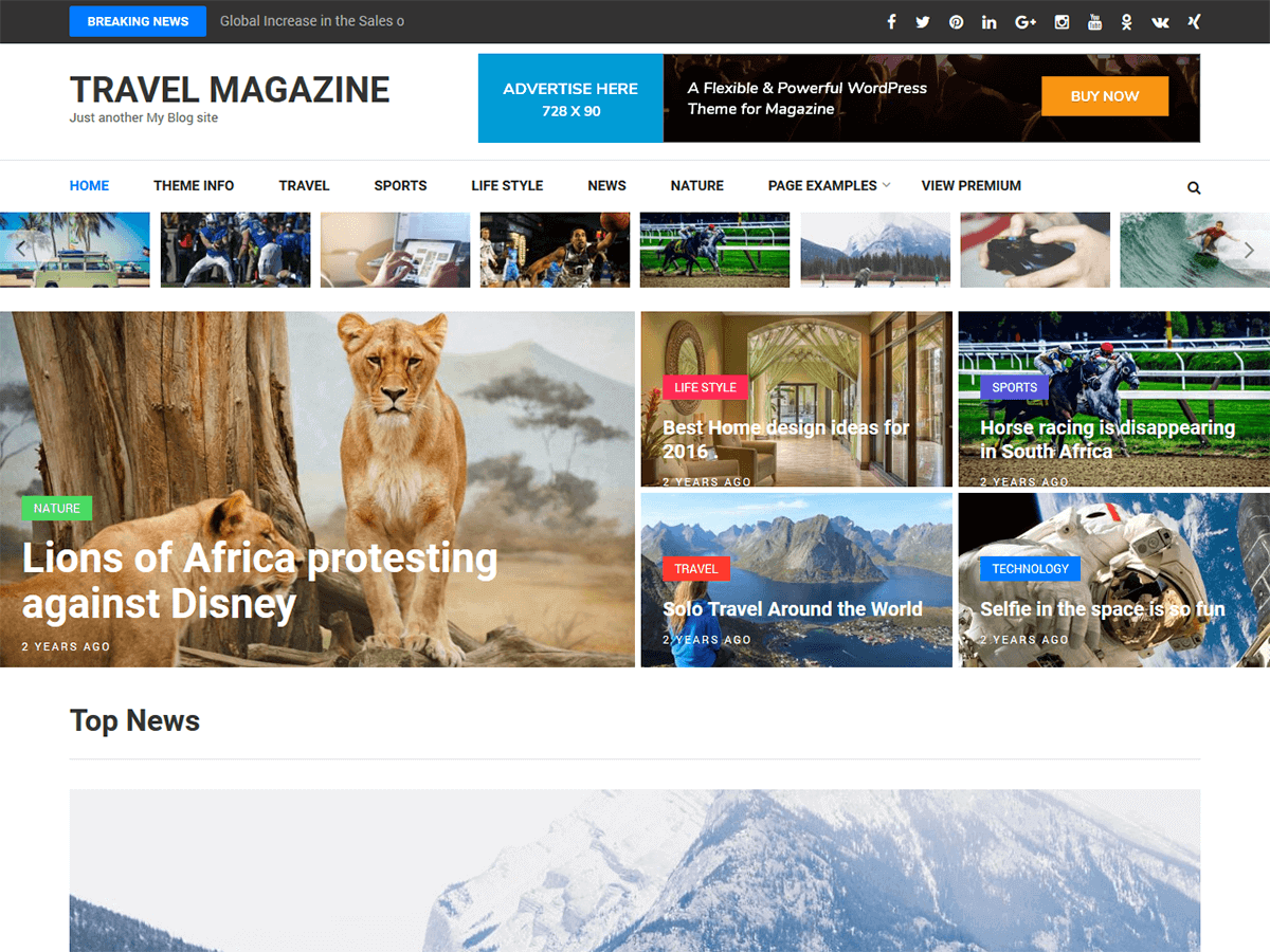 Download Travel Magazine 1.0.0 – Free WordPress Theme