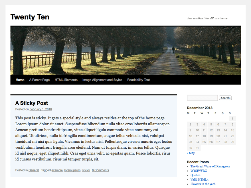 Download Twenty Ten 2.5 – Free WordPress Theme