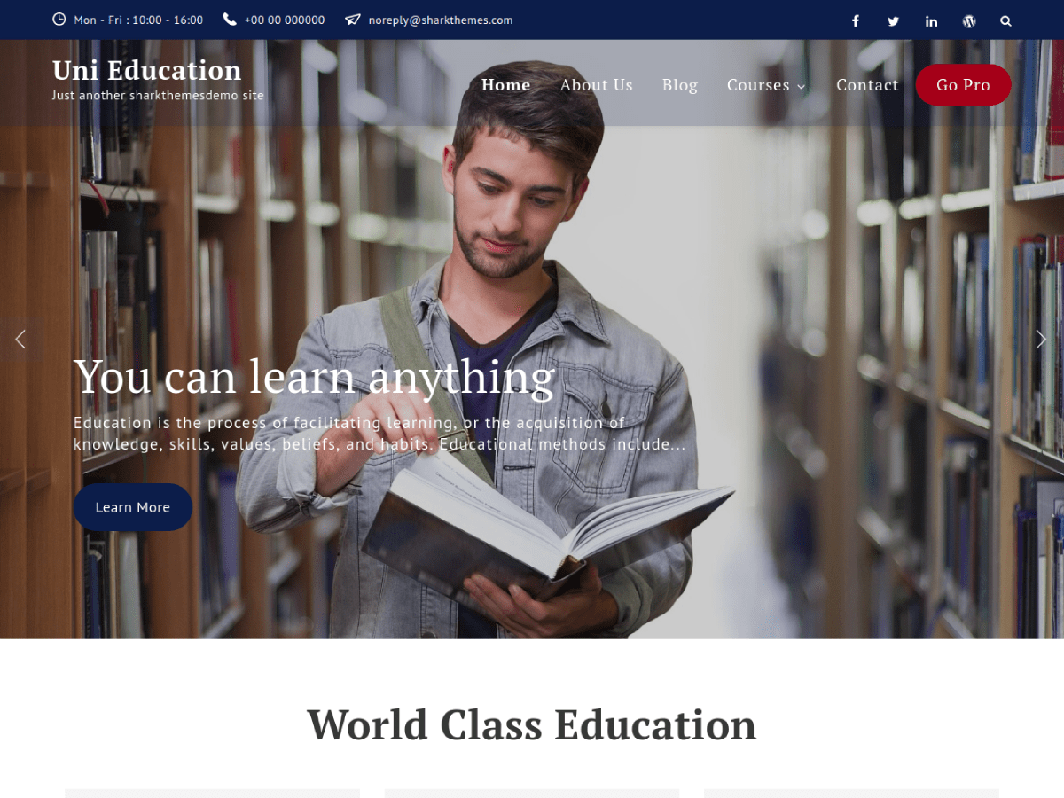 Download Uni Education 1.0.2 – Free WordPress Theme