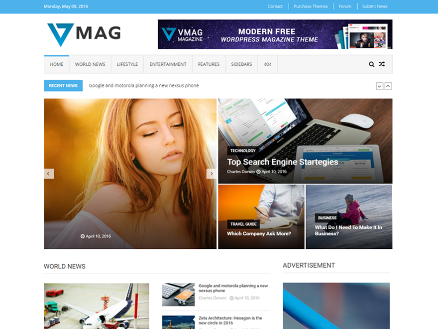 Download VMag 1.1.3 – Free WordPress Theme