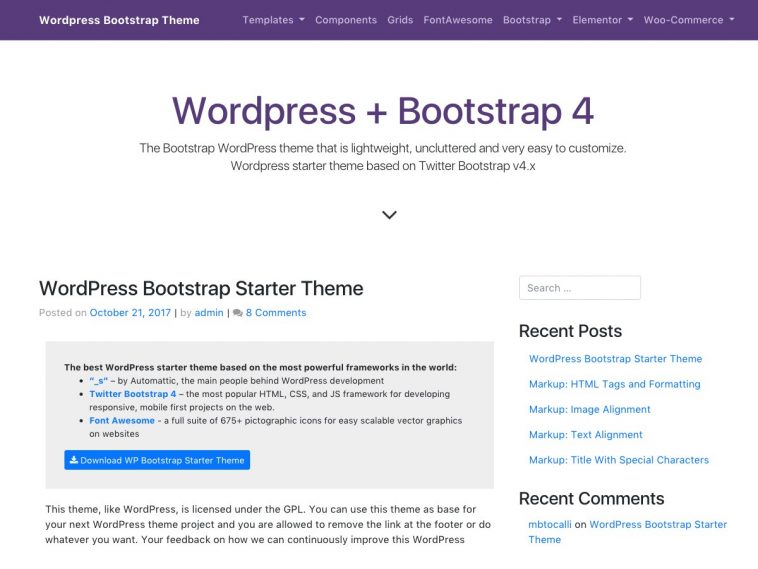 WP Bootstrap Starter 3.1.0 1