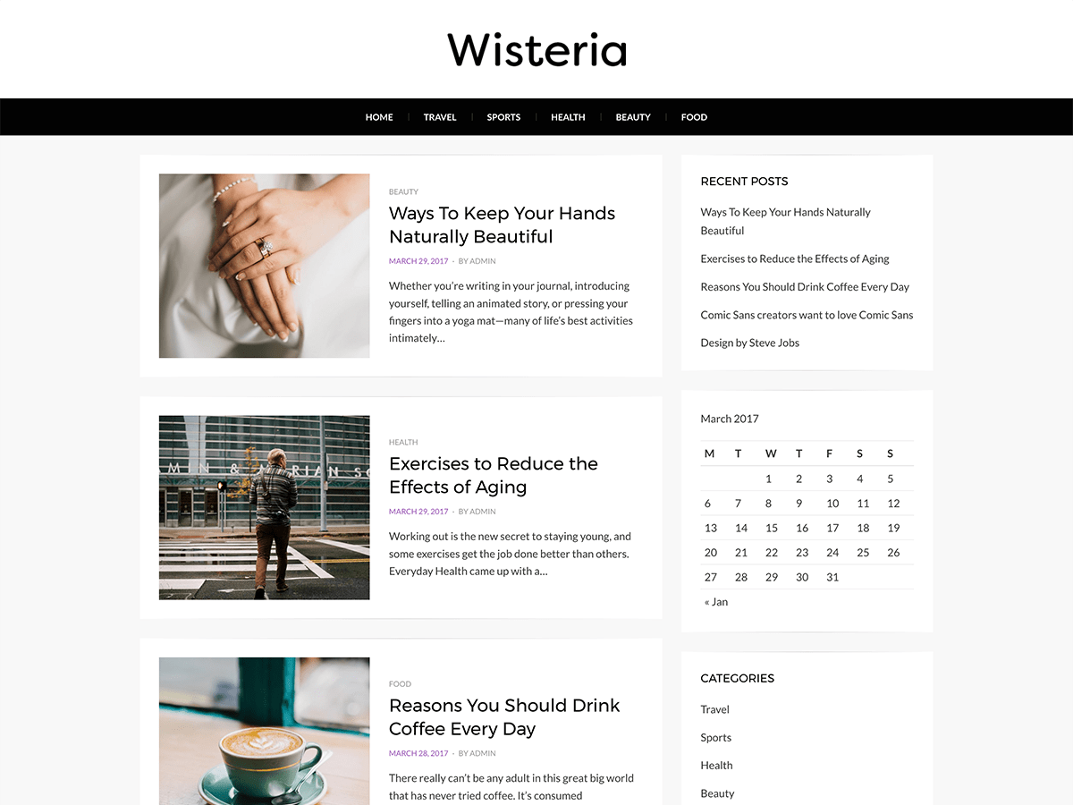 Download Wisteria 1.1.3 – Free WordPress Theme
