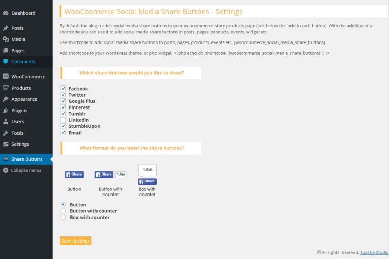 Woocommerce Social Media Share Buttons 1.3.0 1