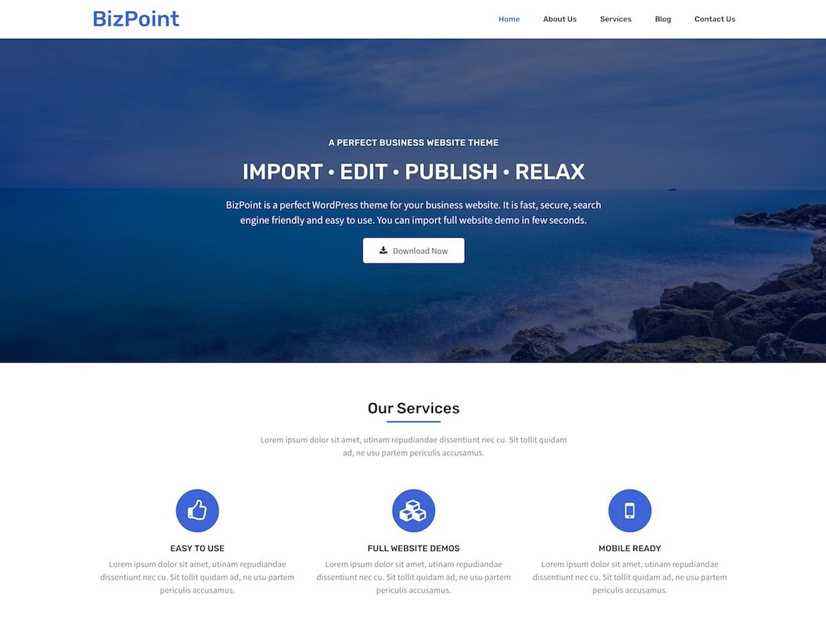 Download bizpoint 1.1.12 – Free WordPress Theme