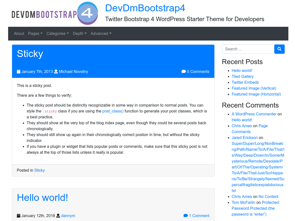 Download devdmbootstrap4 1.71 – Free WordPress Theme