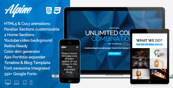 Download Alpine v.1.9.8 - WordPress Responsive One Page Parallax Free